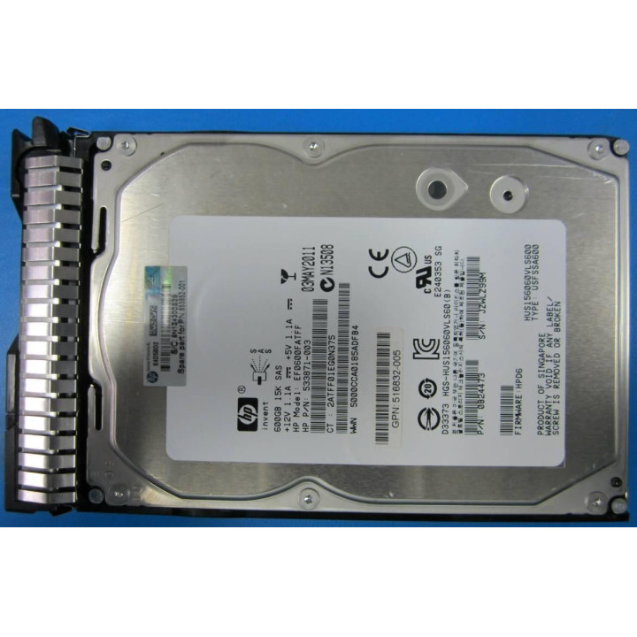 Hewlett Packard Enterprise 600GB 6GA15K 3.5" DP EVA