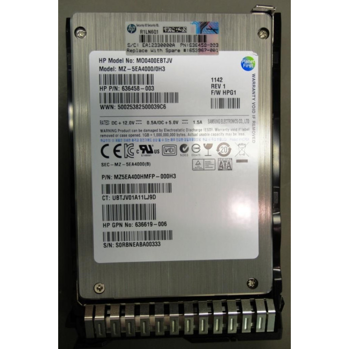 Hewlett Packard Enterprise 400Gb SSD SATA 3GB SFF