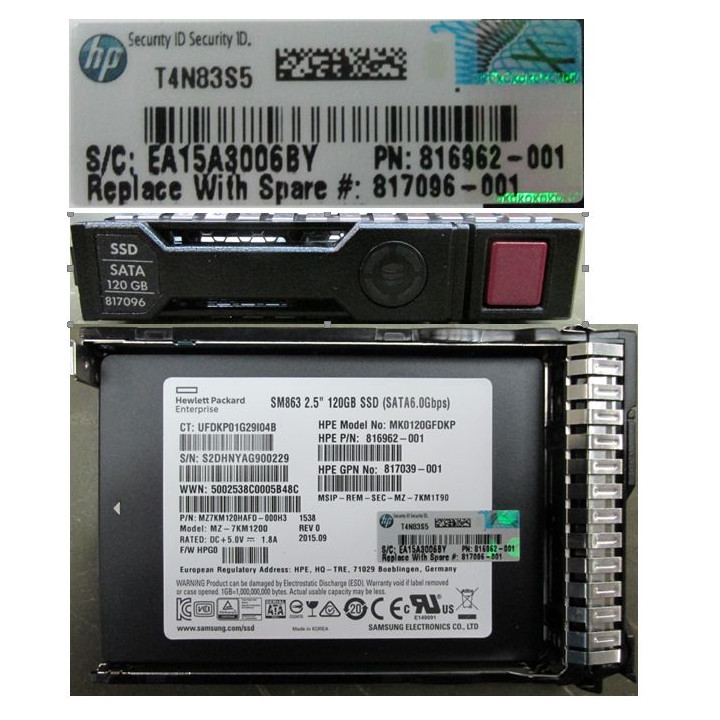 Hewlett Packard Enterprise 120GB Hot Plug SSD Sata Interf