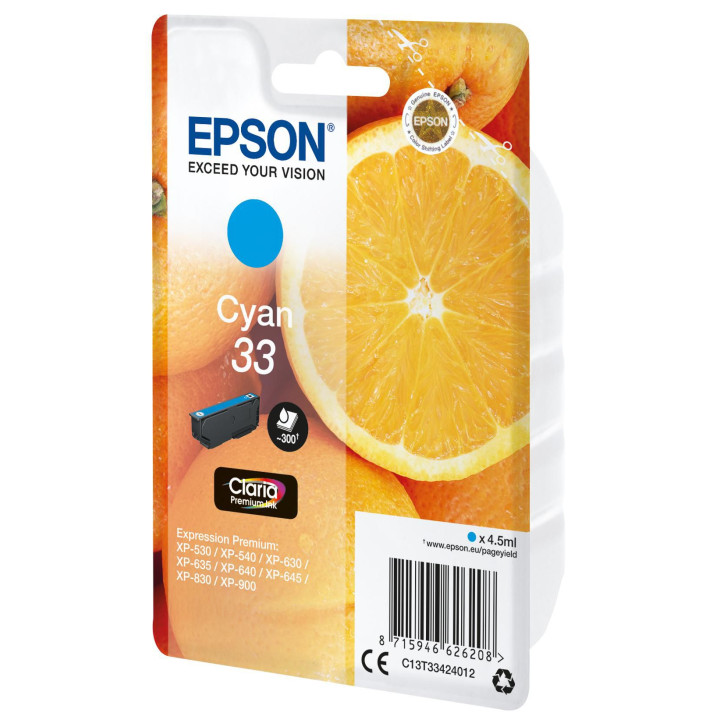 Epson 33 Cyan Claria Premium Ink