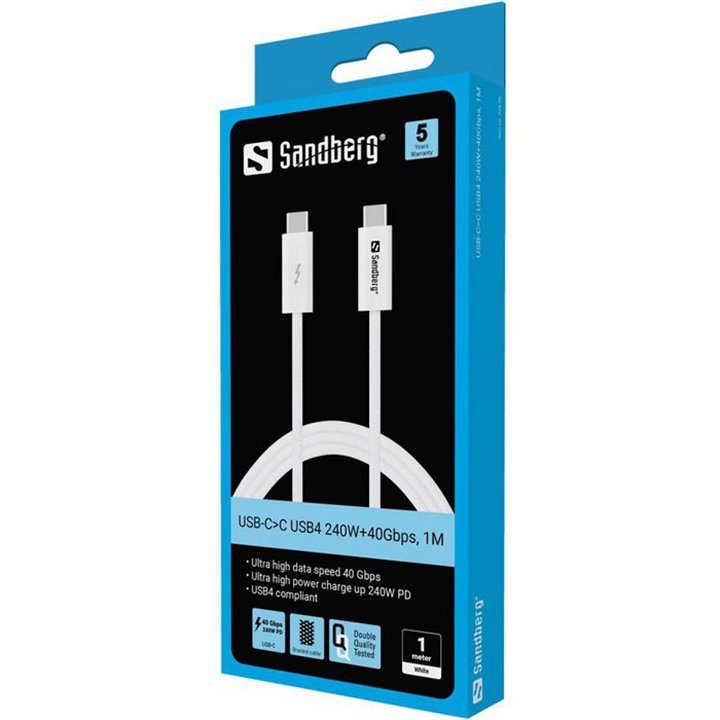 Sandberg USB-C - C USB4 240W+40Gbps, 1M