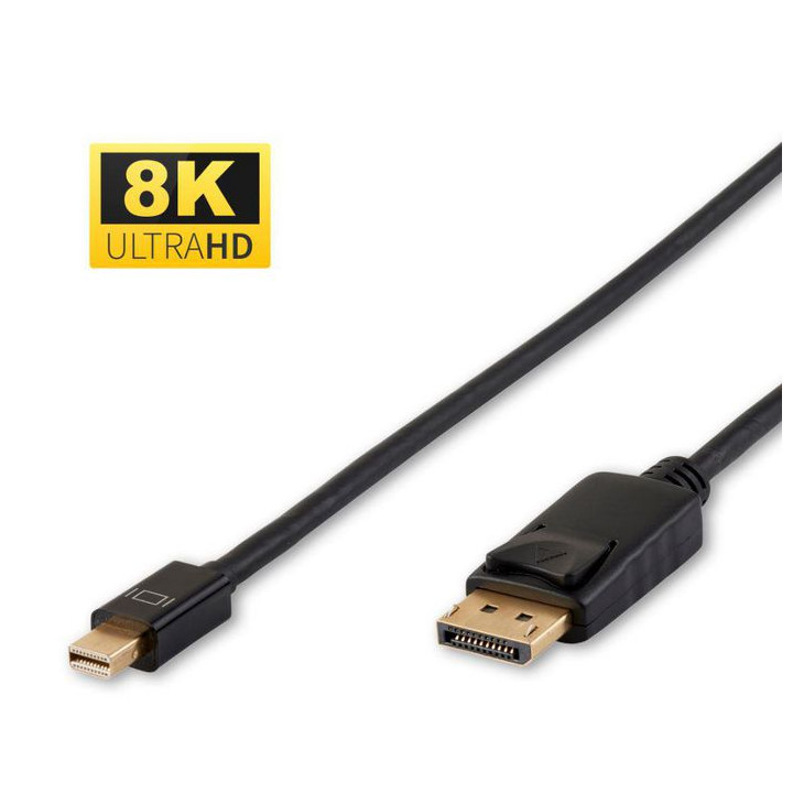 MicroConnect Mini DisplayPort 1.4 to DisplayPort Cable, 2m