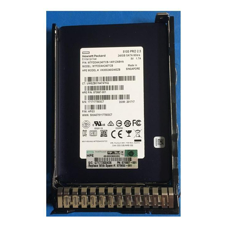 Hewlett Packard Enterprise SSD 240GB SFF SATA RI DS SC