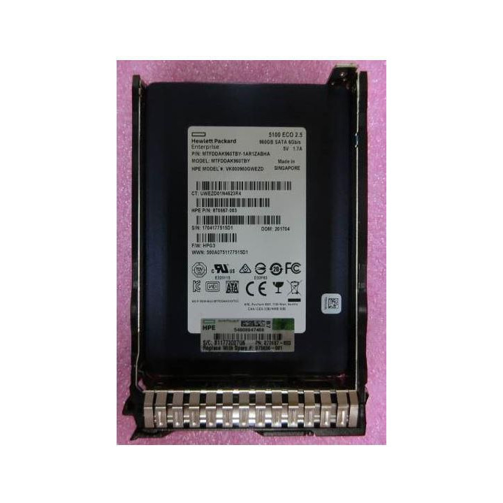 Hewlett Packard Enterprise 960GB SATA 6G SFF RI DS SSD