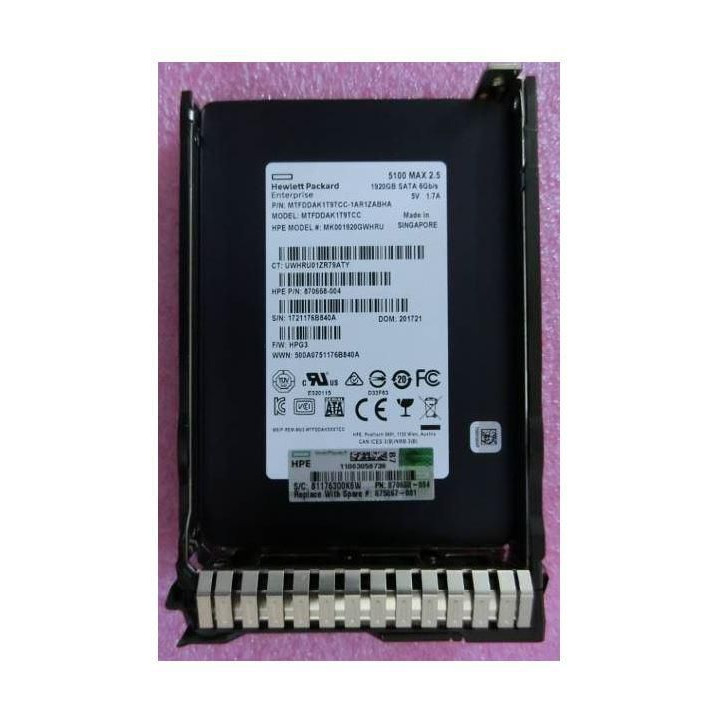 Hewlett Packard Enterprise SSD 1.92TB 6G SATA MU SFF