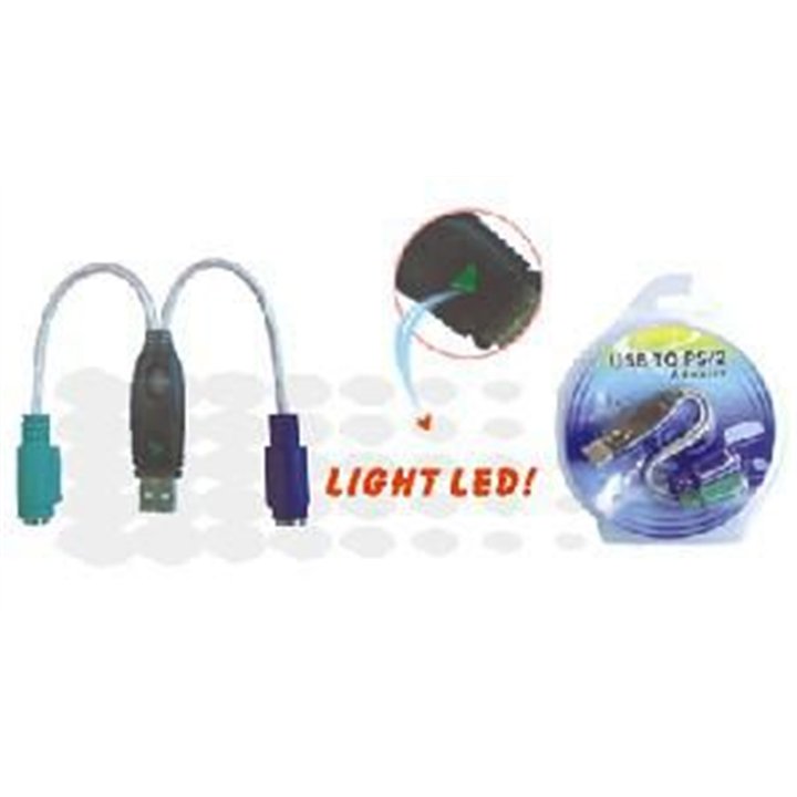 USB A - Converter 2x PS/2 0,3m