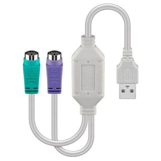 USB A - Converter 2x PS/2 0,3m