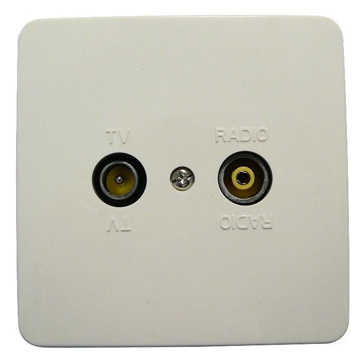 Maximum Wall outlet TV/Radio finish.