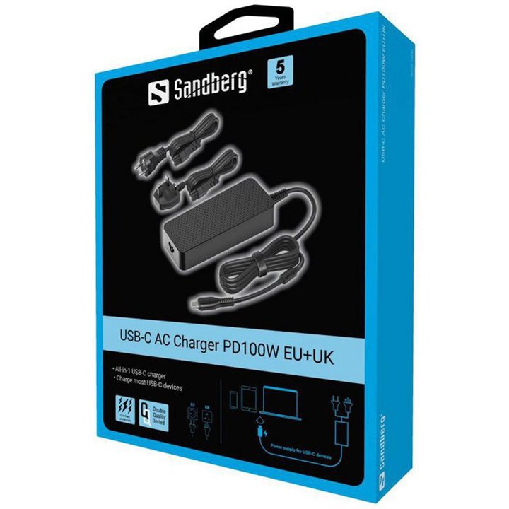 USB-C AC Charger PD100W EU+UK
