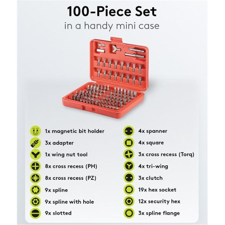 100 pcs Bit set