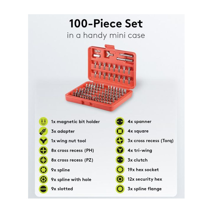 100 pcs Bit set