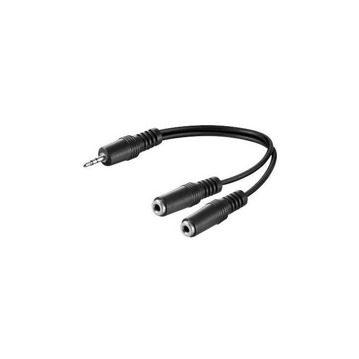 MicroConnect 3.5mm Minijack Y Cable, 0.2m