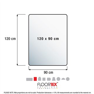 Advantage chair mat PVC 90X120 cm hard floor FLAT