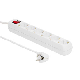 MicroConnect 6-way Schuko Socket 3M White