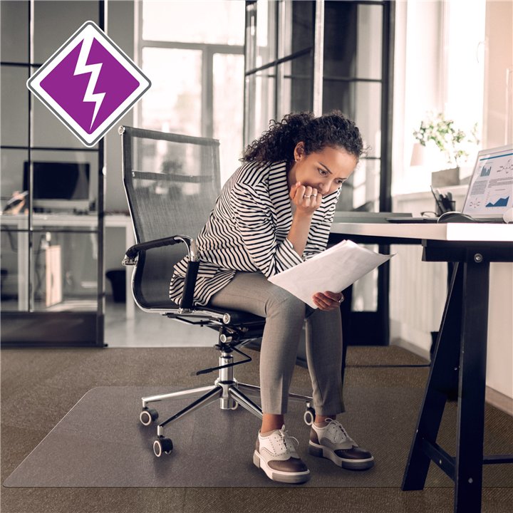 Advantage antistatic chair mat PVC 116x150 cm hard floor