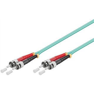 MicroConnect Optical Fibre Cable, ST-ST, Multimode, Duplex, OM3 (Aqua Blue), 15m