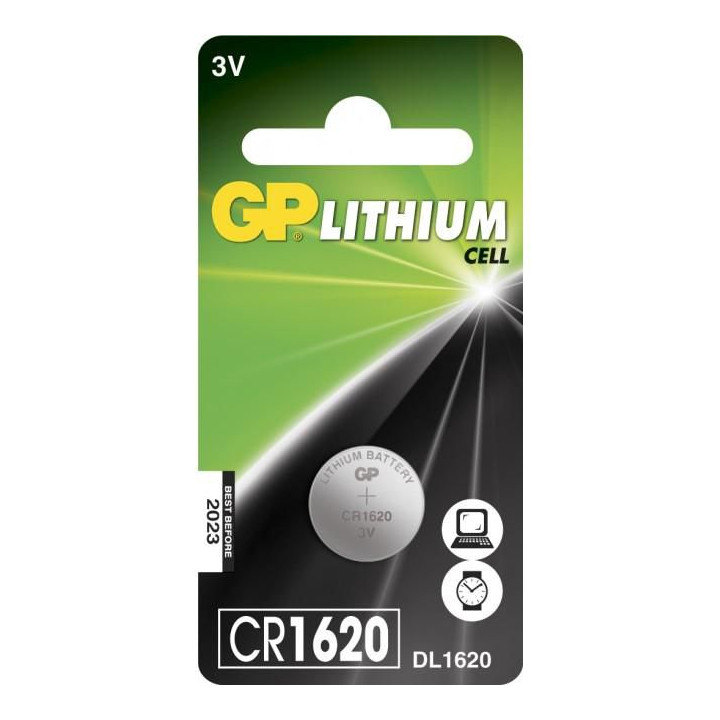 GP Lithium Coin CR1620 1's PET