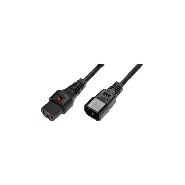MicroConnect Powercord C13 IEC Lock - C14