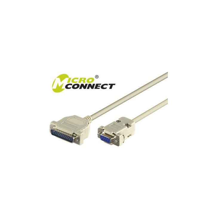 MicroConnect Serial Cable DB9-DB25 3M F/M