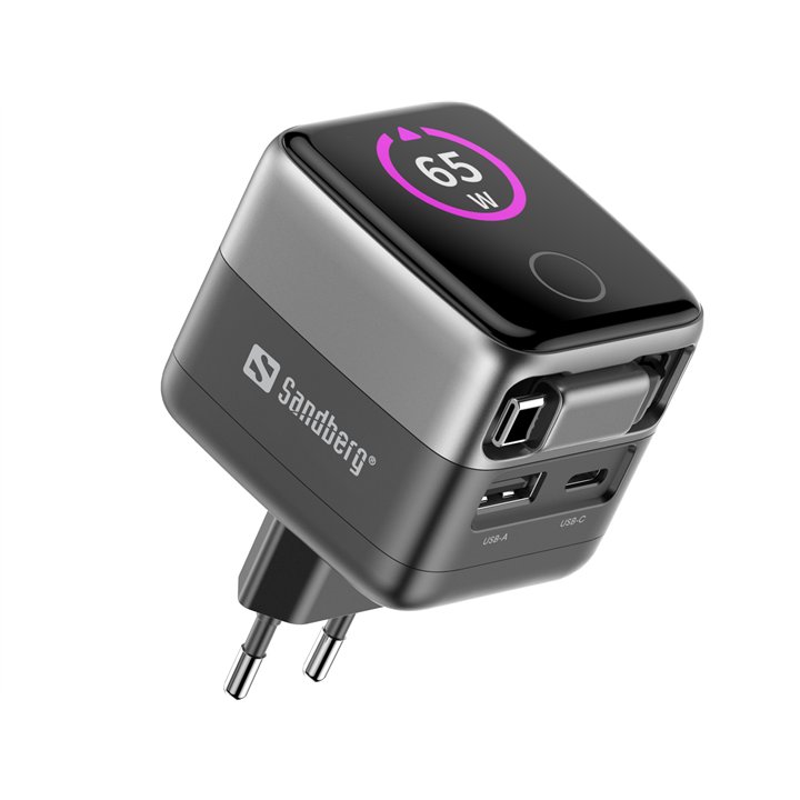 Sandberg Charger PD65W Display + Cable