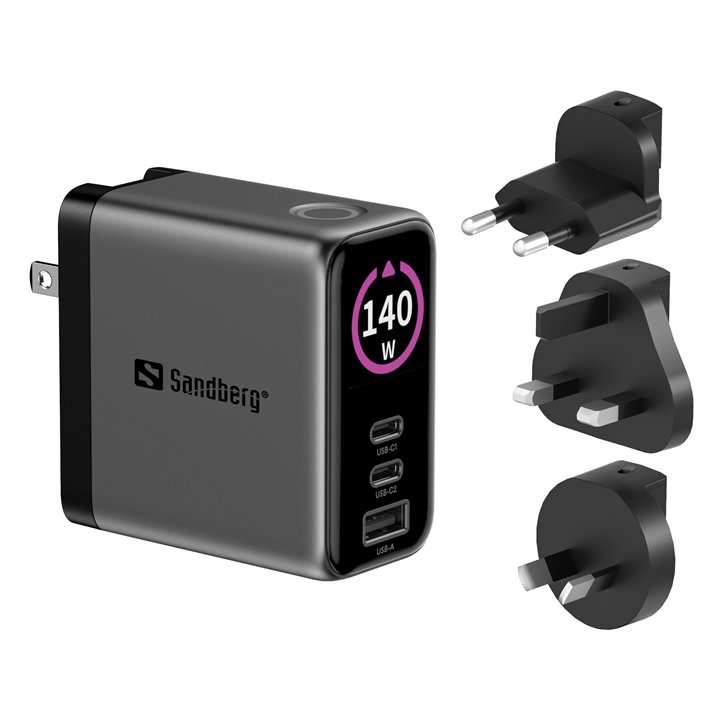 Sandberg Travel Charger PD140W Display