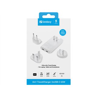 Sandberg 4in1 TravelCharger 65W White