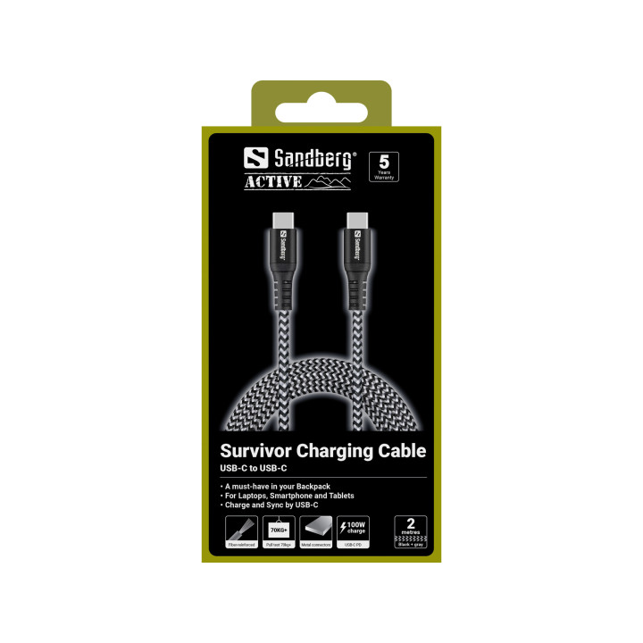 Sandberg Survivor USB-C Cable 2M 100W