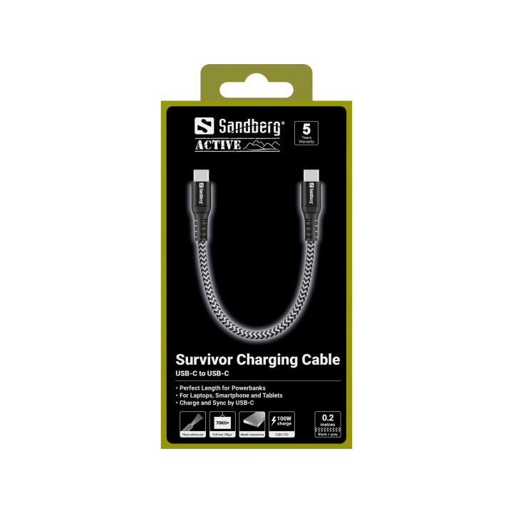 Sandberg Survivor USB-C Cable 0.2M 100W