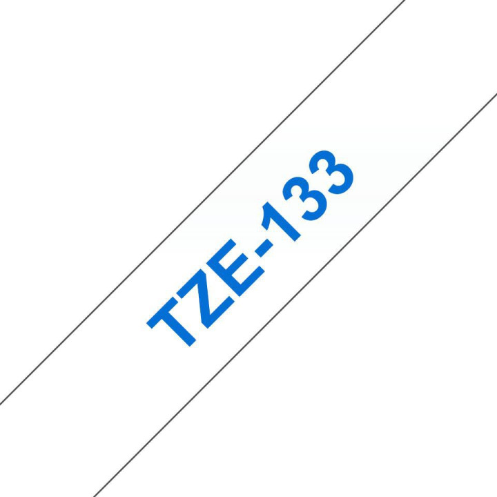 Brother Tape Blue on Clear 12mm