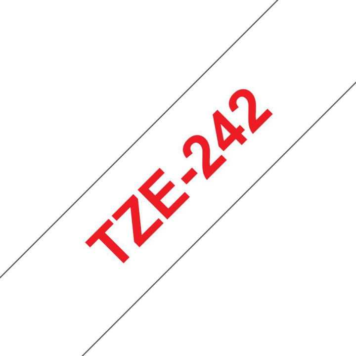 Brother Tape Red on White 18mm