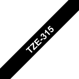 Brother Tape/6mm White on Black