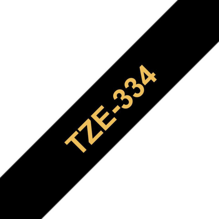 Brother Tape Gold on Black 12mm