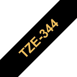 Brother Tape Gold on Black 18mm