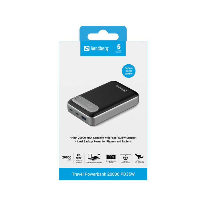 Sandberg Travel Powerbank 20000 PD35W