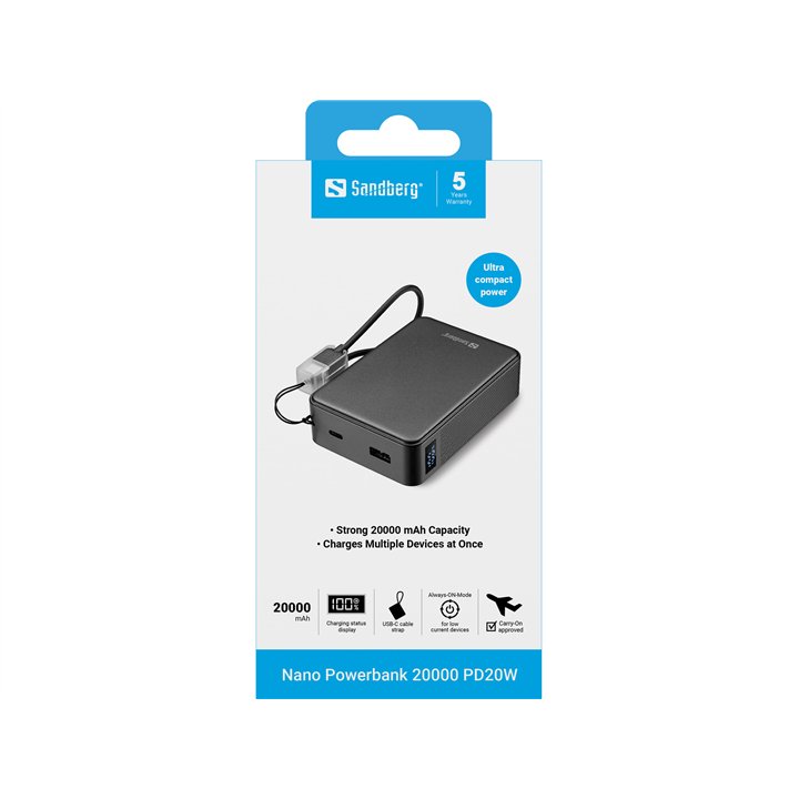 Sandberg Nano Powerbank 20000 PD20W