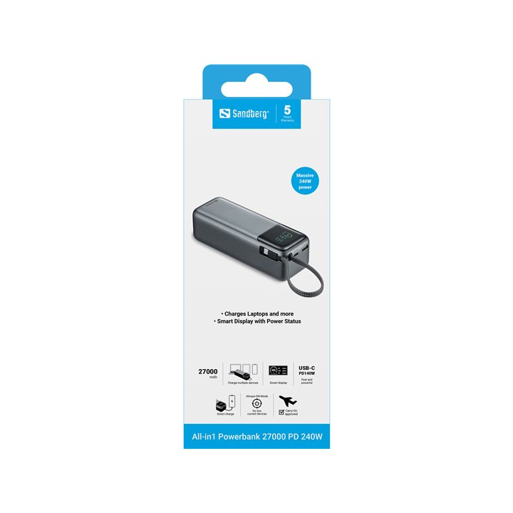 Sandberg All-in1 Powerbank 27000 PD