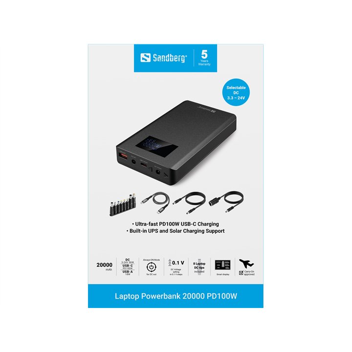 Sandberg Laptop Powerbank 20000 PD100W