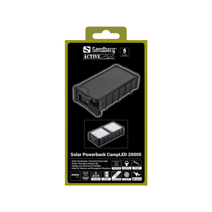 Sandberg Solar Powerbank CampLED 20000