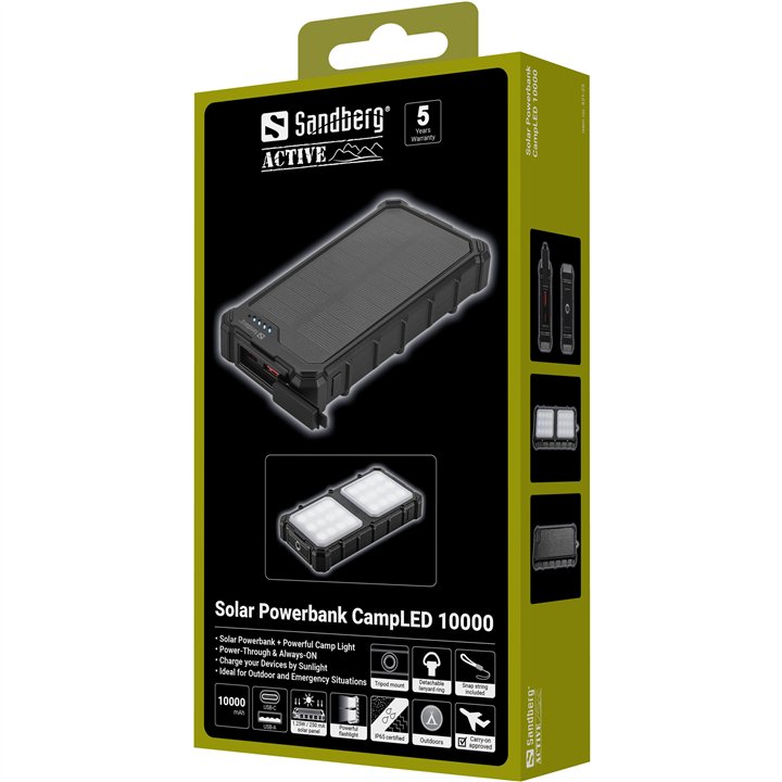 Sandberg Solar Powerbank CampLED 10000