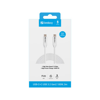Sandberg USB-C to C USB 3.2 Gen2 100W,
