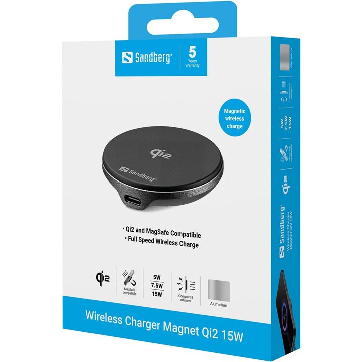 Sandberg Wireless Charger Magnet Qi2 15W