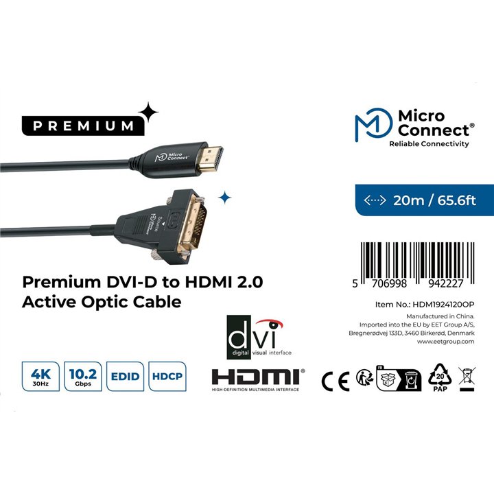 Premium Optic DVI - HDMI cable