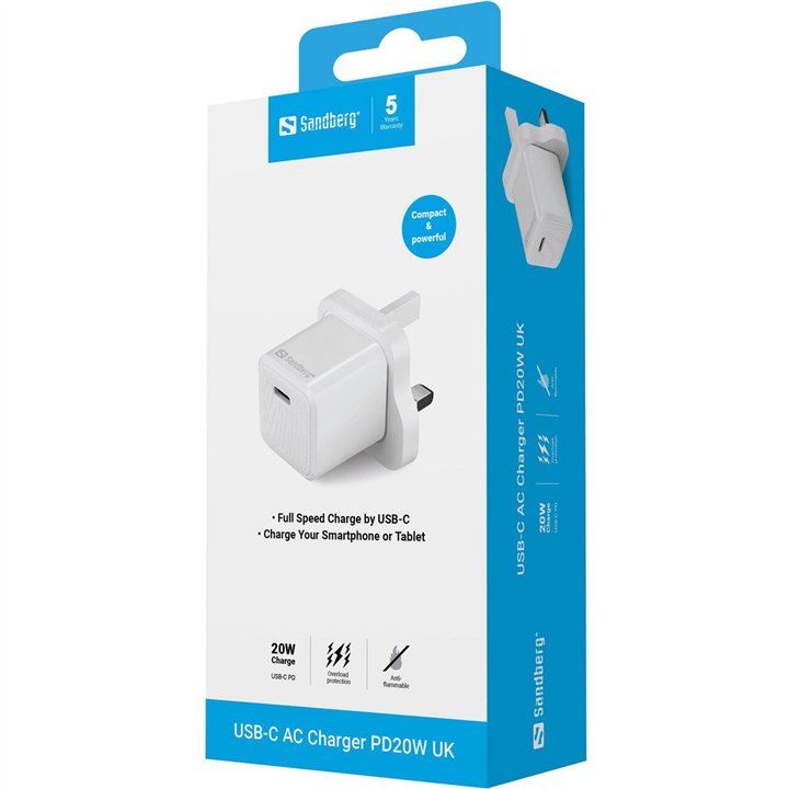 Sandberg USB-C AC Charger PD20W UK