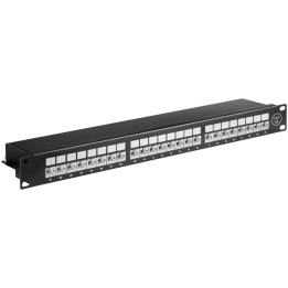 MicroConnect CAT6a 24 port 19" Patch Panel,