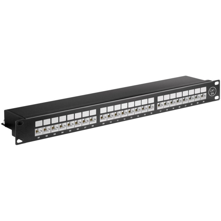 MicroConnect CAT6a 24 port 19" Patch Panel,