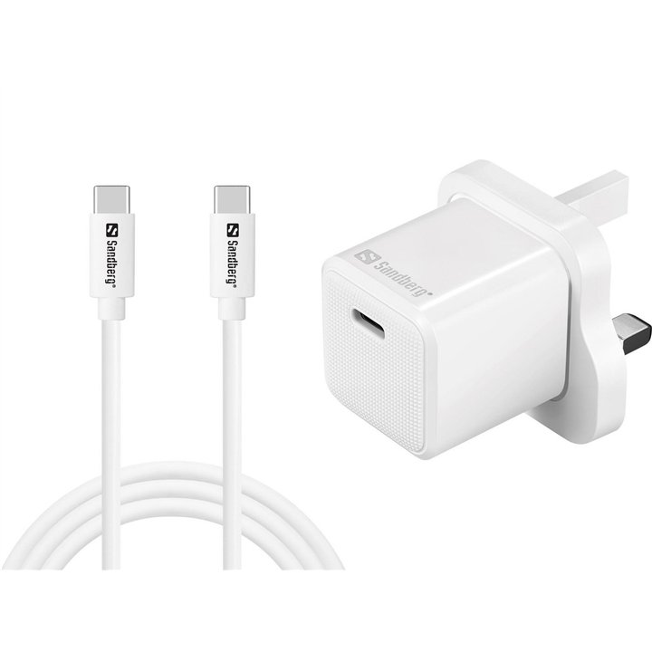 Sandberg USB-C 20W Charger UK+USB-C to C