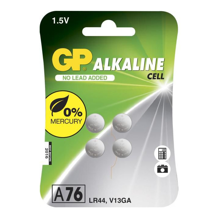 GP ALKALINE BUTTON CELL LR44