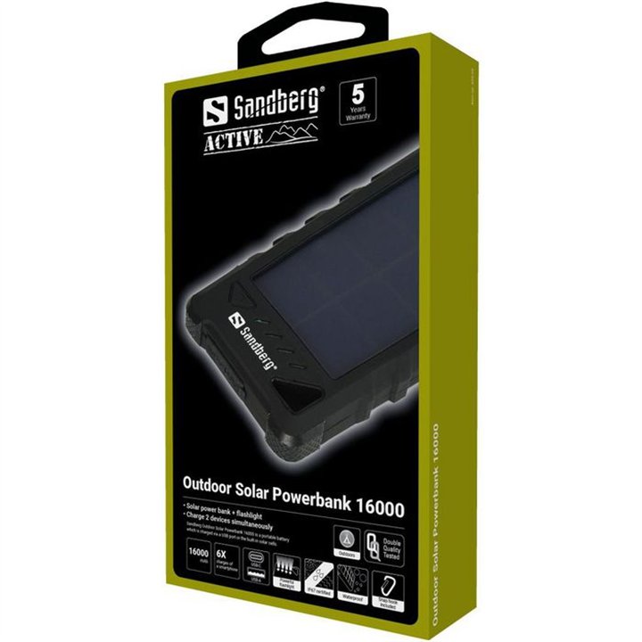 Sandberg Outdoor Solar Powerbank 16000