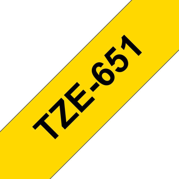 Brother TZE651 24MM BLACK ON YELLOW