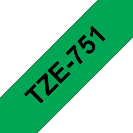 Brother Tape Black on Green 24mm